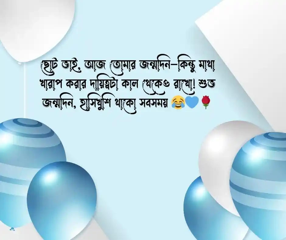 ছোট ভাইয়ের জন্মদিনের শুভেচ্ছা স্ট্যাটাস ফানি