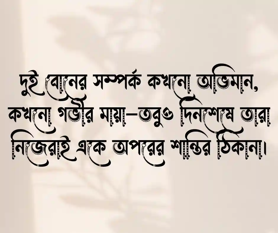 দুই বোন নিয়ে স্ট্যাটাস