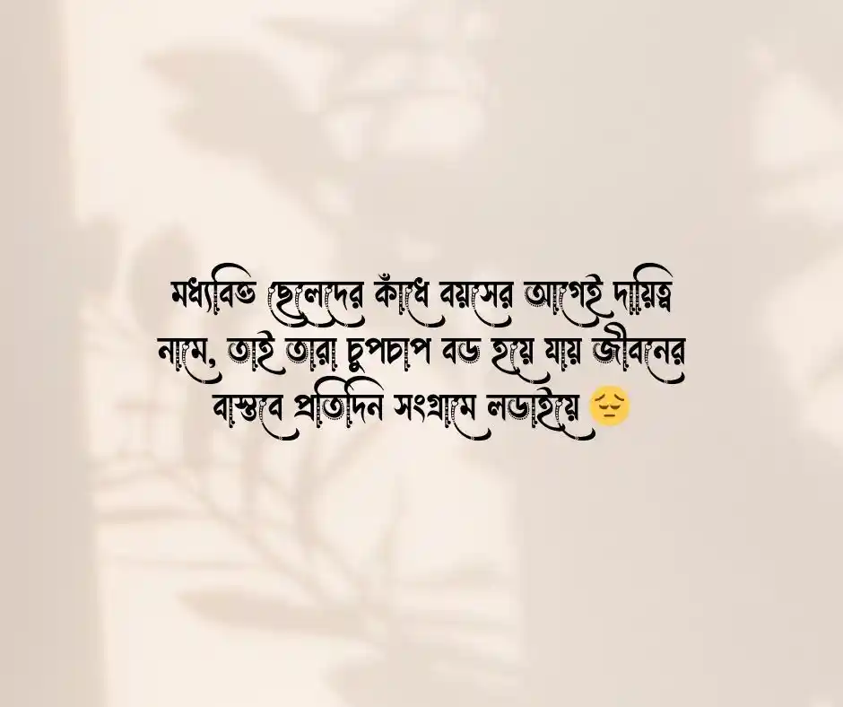 মধ্যবিত্ত ছেলেদের কষ্টের স্ট্যাটাস